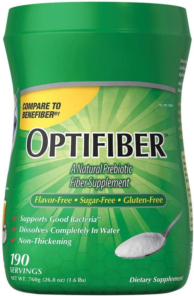 Poudre Optifibe'r par Kik-Iand, Supplément fibre, 25,6 oz (190 portions)