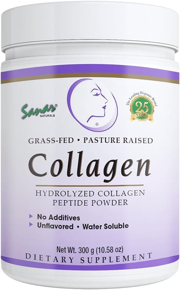 Sanar Naturals Collagen Peptides Poudre, non aromatisée - Cheveux, peau, ongles, soutien articulaire - Réduire les rides et améliorer l'élasticité de la peau - Supplément de collagène hydrolysé, 10,58 oz