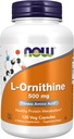 MAINTENANT compléments alimentaires, L-Ornithine (chlorhydrate de L-Ornithine) 500 mg, acide amino, 120 gélules