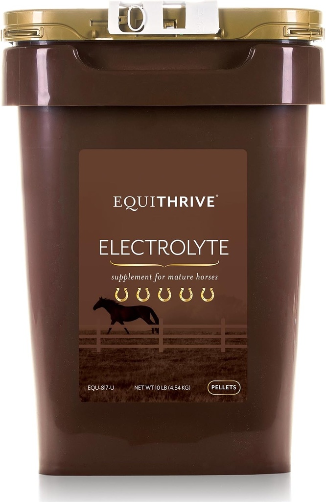 Équithrive Horse Électrolyte Pellets, Vitamines et Minéraux Supplément, alimentation en eau équine pour la formation et la compétition, 10 livres, 50 jours d'approvisionnement