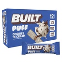 Barre construite, barres protéinées de Puff, Puff crème de cookies 'N, 17g en collations protéinées, barres en marche, seulement 140 calories, 7g sucre, collagène, non sans gluten, 12 comte