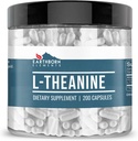 Éléments terriens L-Theanine 200 Capsules, pures et non diluées, sans additifs