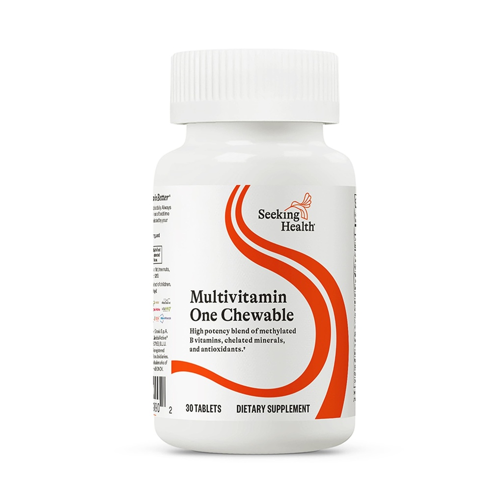 Seeking Health Optimal Multivitamin Chewable - Immune Support Supplement with L-5-MTHF, Vitamin B12 & Vitamin D3 - Multivitamin with Antioxidant Ingredients for Energy Production Support - 30 Tablets