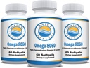 Omega 8060 2400mg Omega 3 huile de poisson joint complément de santé 60 softgel - 3 mois d'approvisionnement - 3pk