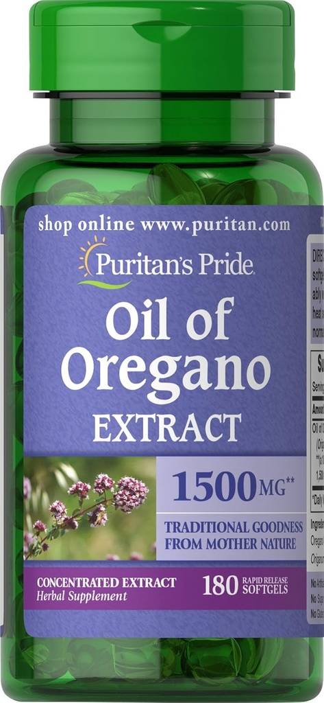 Huile de fioriture de Puritan d'Origan Extrait 150 mg de softgels, 180 Compte