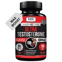 Kaya Naturals Ultra Testostérone - Booster de testostérone pour homme avec Tongkat Ali, herbe de chèvre en chaleur, Tribulus - Supplément d'entraînement naturel pour l'énergie, l'endurance et la force Booster - 90 Comte