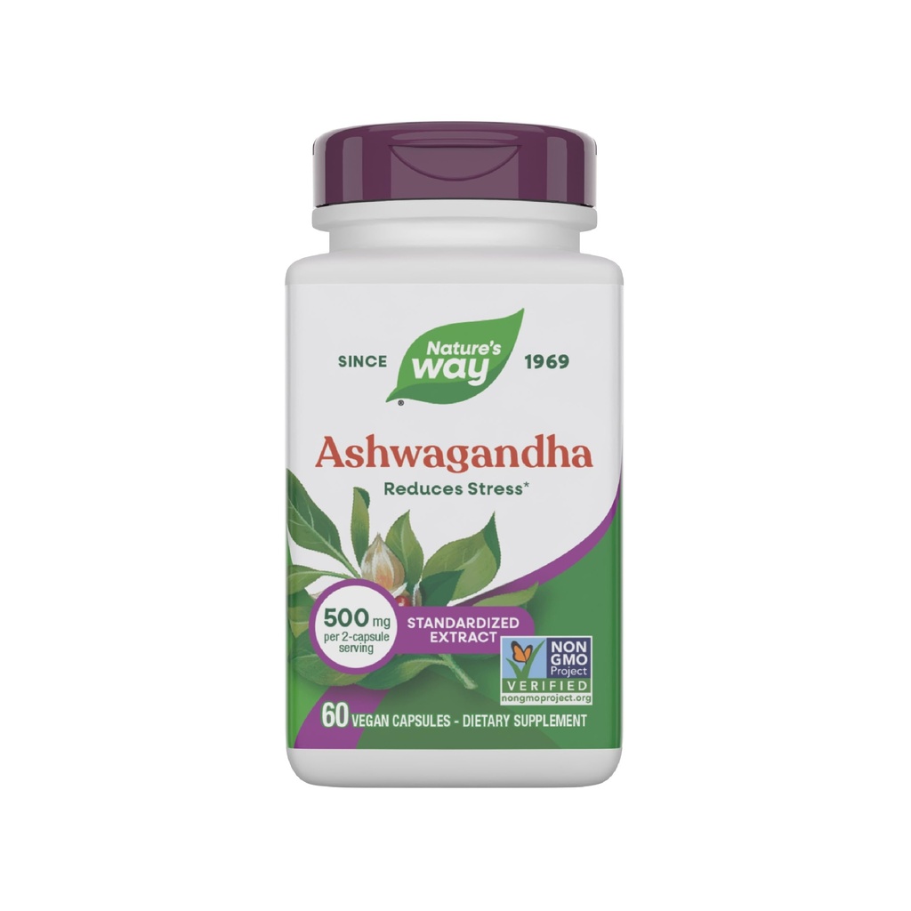 Nature's Way Ashwagandha, 500 mg per Serving, 60 Vcaps (Packaging May Vary)(Packaging May Vary)