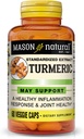 MASON NATURAL Turmeric 500 mg, avec 95 % de Curcuminoides, supplément pour le bien-être global et le soutien articulaire, 60 capsules végétatives à base végétale