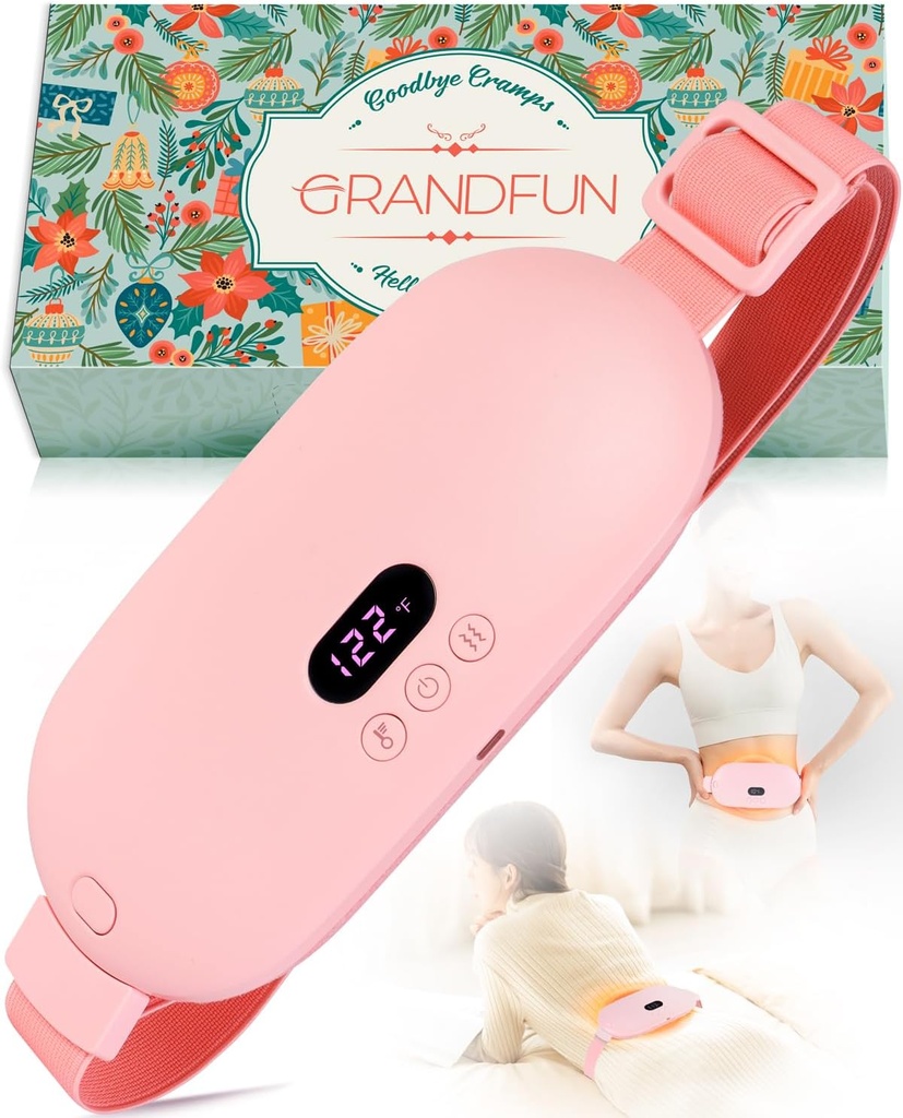 Stouffres de chauffage portable pour les femmes pour l'époque Crampes sans fil Crampon électrique menstruel de chauffage pour Cramp Relief Voyage Idée Cadeaux de Noël pour les femmes Sa maman Adolescents Filles Mère