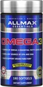 ALLMAX Nutrition Omega 3 Concentré d'huile de poisson à eau froide ultra-pure, 180 Compte