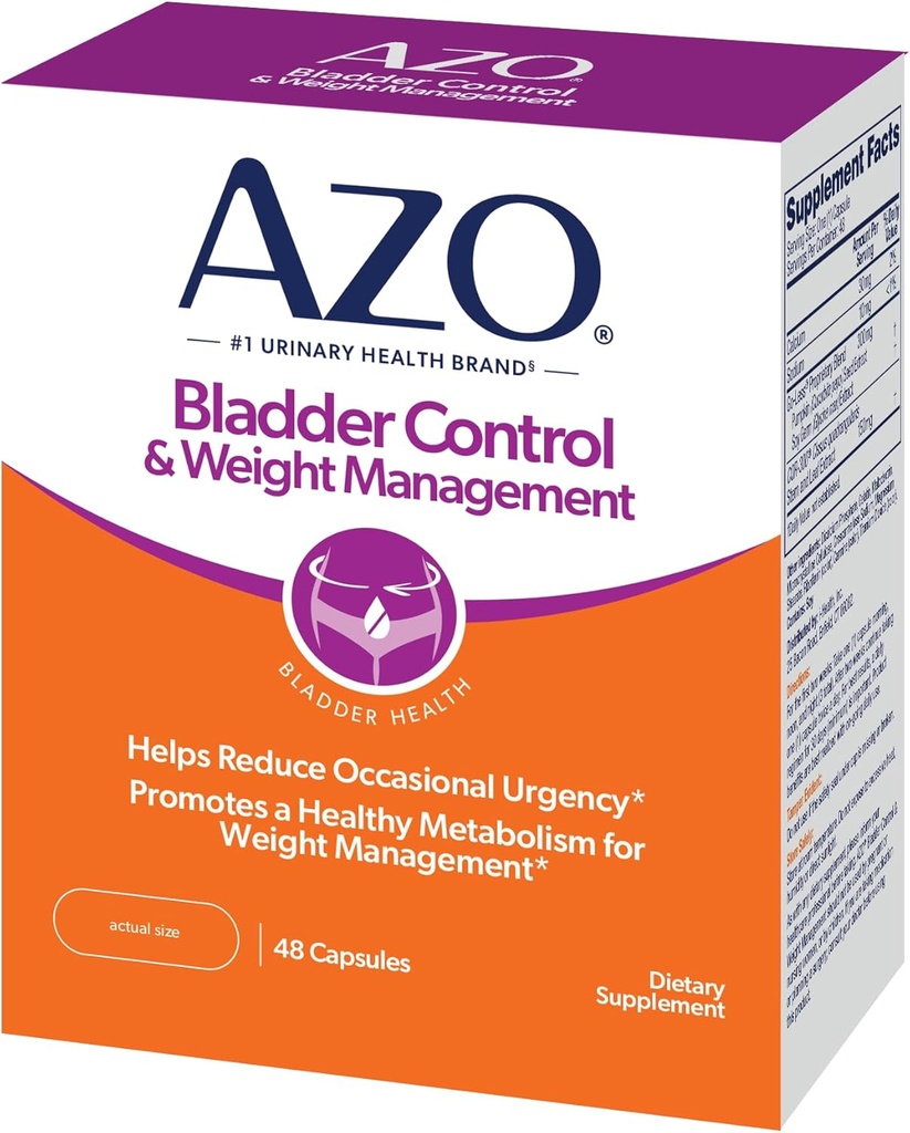 AZO Bladder Control with Go-Less® & Weight Management Dietary Supplement (en anglais seulement) aide à réduire l'urgence occasionnelle*