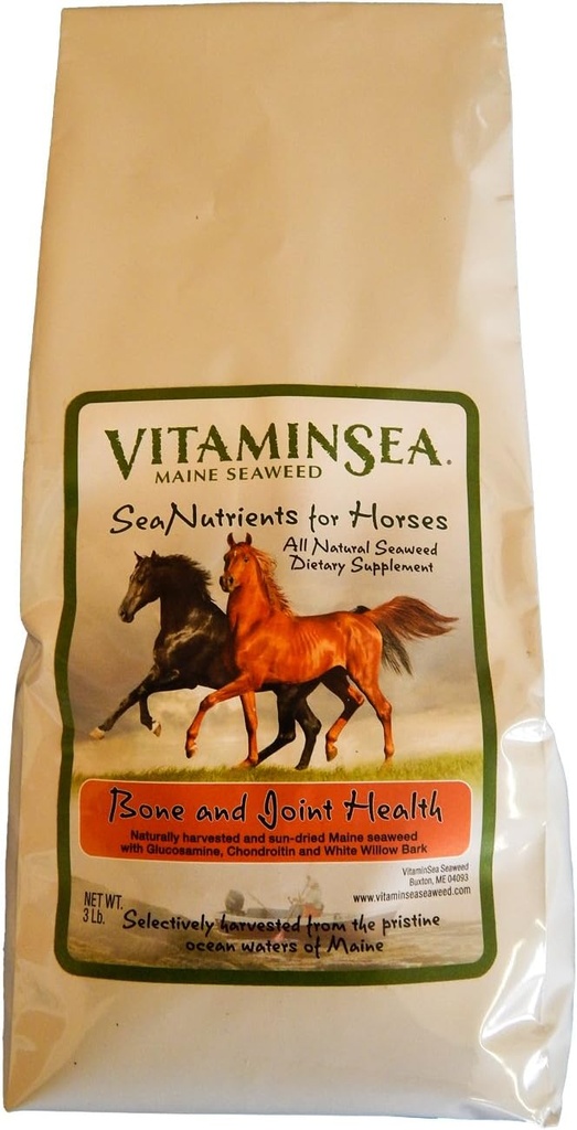 VITAMINSEA Horse Kelp Dried Seaweed Supplement | All Natural Dietary Nutrients for Horses | Kelp Flakes with Glucosamine, Chondroitin, White Willow Bark for Bone and Joint Health | 10 LB