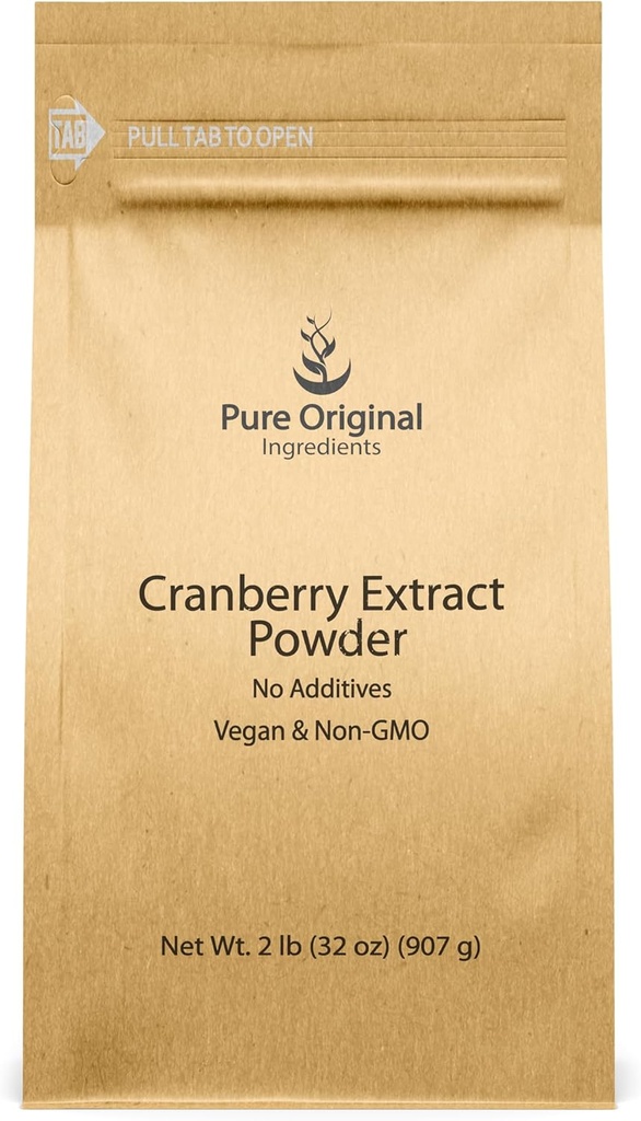 PURE ORIGINAL INGRÉDIENTS Extrait de canneberge, sans gluten, supplément à base de plantes (2 livres)