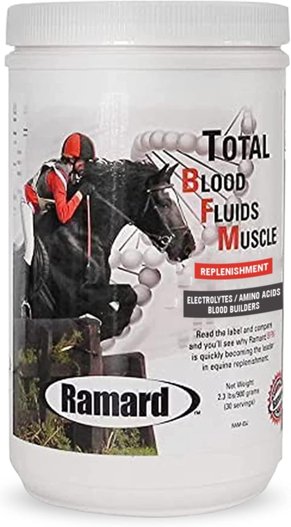 Ramard Muscle Builder & Blood Repleinment for Race Horses - Électrolytes Hippiques, Blood Builder, Muscle Up, Probiotiques - Suppléments de poudre à haute performance - Jarre de 2,3 lbs (taille: 2,3 lbs)