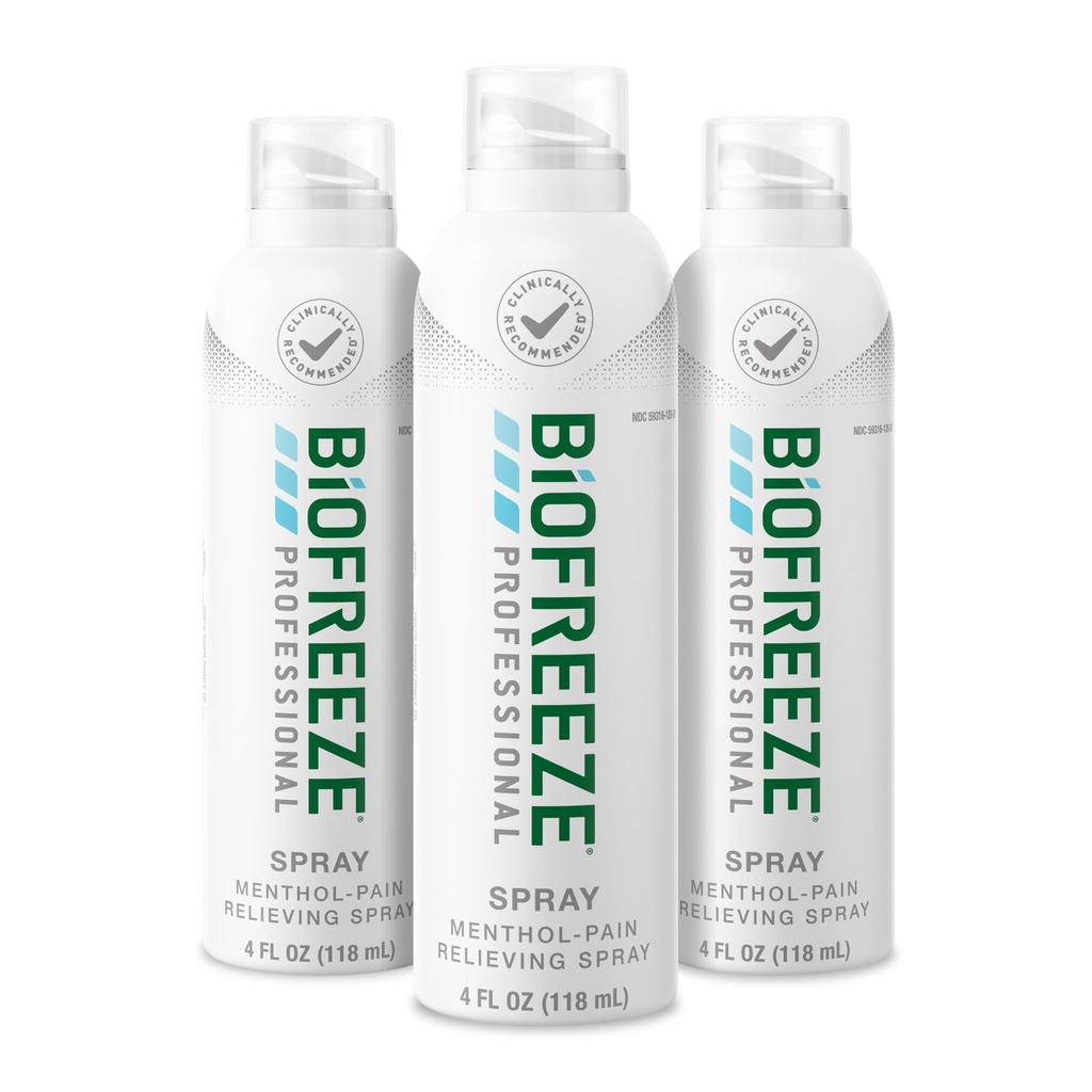 Biogelateur professionnel de soulagement de la douleur pour le genou, le cou, la hanche, l'articulation, l'épaule et le simple mal de dos, l'arthrite anti-douleur, le soulagement des muscles douloureux, le jet incolore de menthol 4 Fl Oz (paquet de 3)