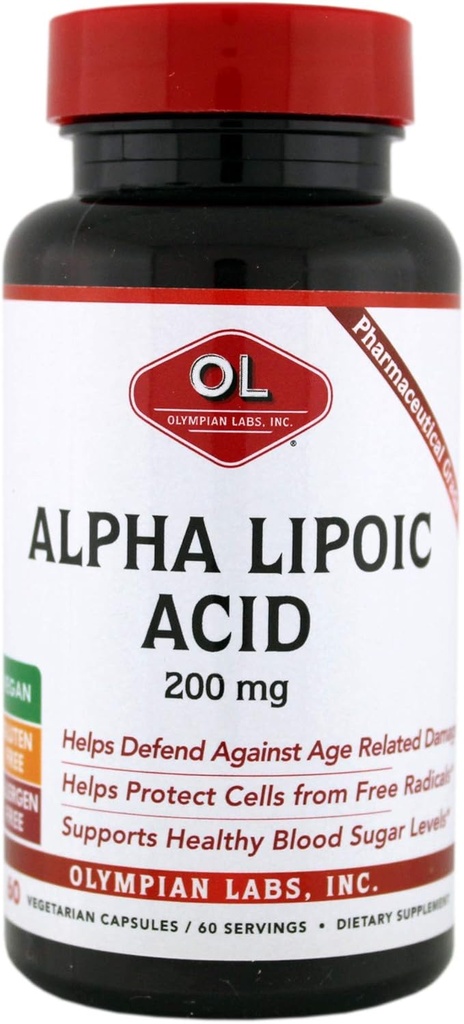 OLYMPIAN LABS Alpha Lipoic Acid 200 Mg, 0.15 Pounds