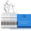 Collagène bio-thérapeutique et ampoules d'élastine, hydrates et fermes concentrés de sérum facial Tous les types de peau avec formule à base d'eau douce et réparatrice - 10 flacons de verre