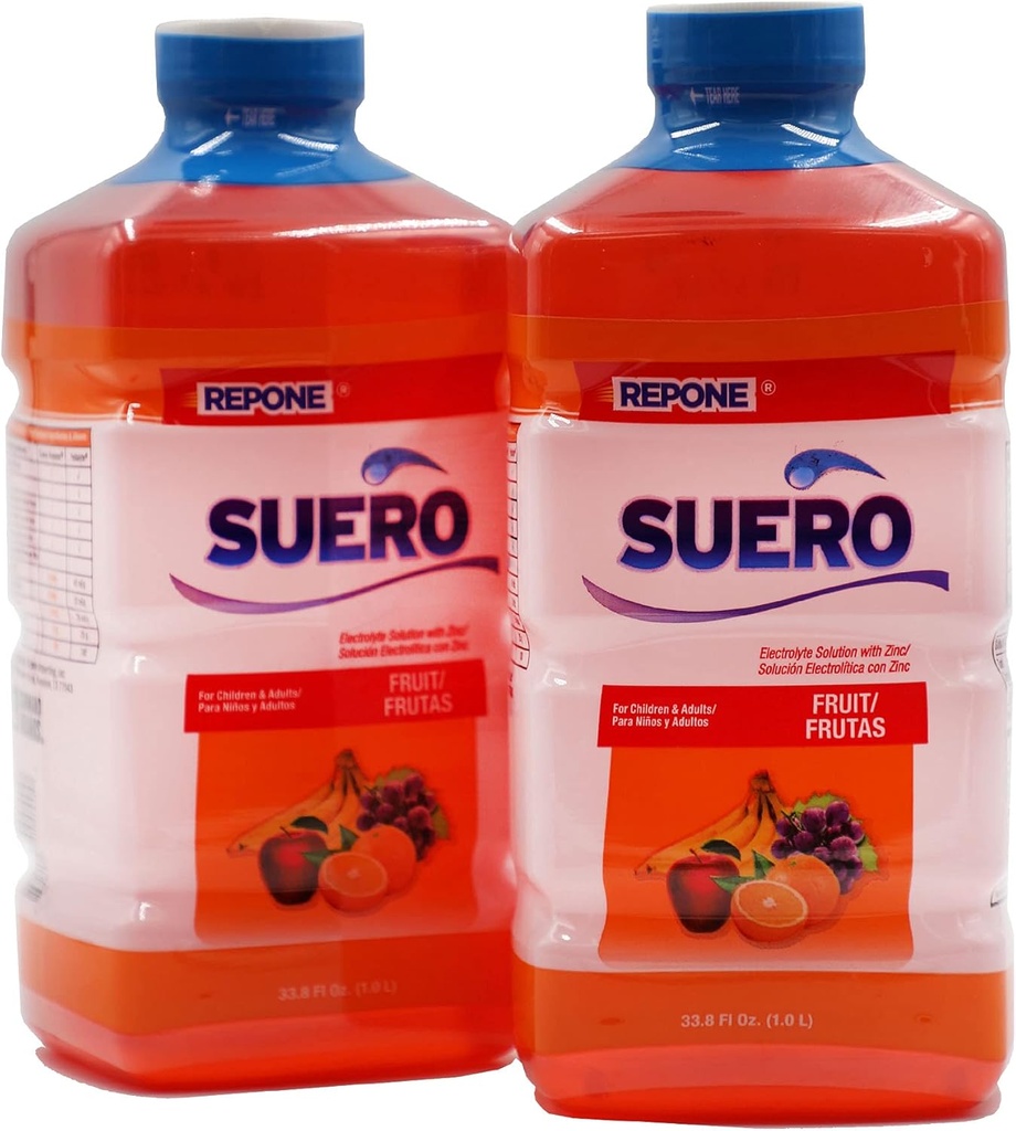SUERO Electrolyte Solution with Zinc, Rehydrates, Restores Minerals and Nutrients, Strawberry Flavor, 33.8 Fl Oz (Pack of 2)
