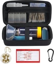 Case de transport pour l'inhalateur d'asthme, espaceur d'inhalateur pour adultes et enfants, masque, porte-inhalateur avec étiquette d'avertissement d'asthme et carte médicale, avec carabinier (cas seulement) (noir)
