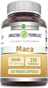 Formules étonnantes Maca 500 Mg.com Capsules végétariennes Supplément.com Non-GMO.com Sans gluten Fabriqué aux États-Unis (1 Pack.com 250 Count)