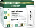 Cureveda Curveda potage à base de biotine 10000 Mg poudre supplément pour unisexe, avantages scalp sain et croissance des cheveux, Pas de sucre ajouté, saveur de grenade naturelle 150 g (paquet de 1) Grow-1