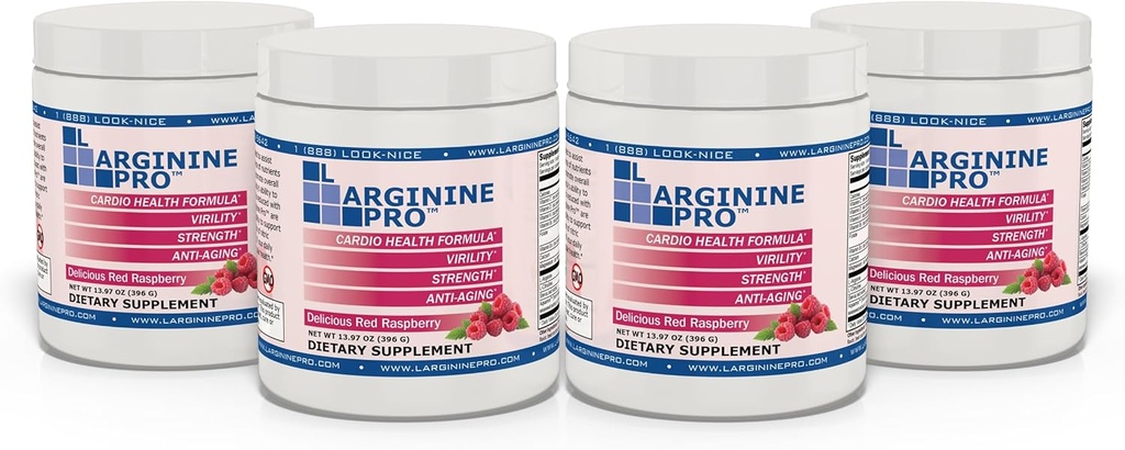L-ARGININE PRO | 5,500mg L-Arginine Plus L-Citrulline 1,100mg Raspberry Powder Drink Mix Supplement for Increased Nitric Oxide Production