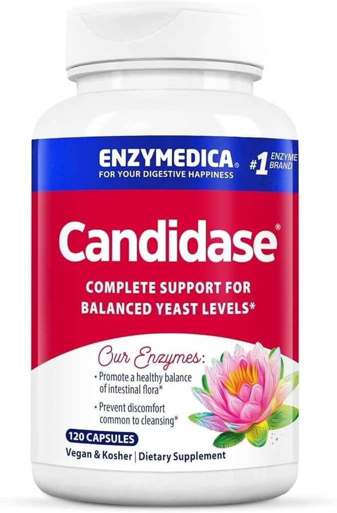 Enzymedica, Candidase, Enzymes pour le nettoyage doux, Gut Health, 120 Compte