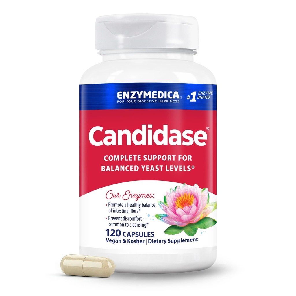 Enzymedica, Candidase, Enzymes pour le nettoyage doux, Gut Health, 120 Compte