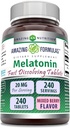 Formules étonnantes Melatonin Supplément à dissolution rapide (mélange de baies) 20 Mg par service (en anglais) 240 comprimés (en anglais) Non-GMO (sans gluten) Fabriqué aux États-Unis