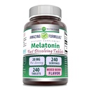 Formules étonnantes Melatonin Supplément à dissolution rapide (mélange de baies) 20 Mg par service (en anglais) 240 comprimés (en anglais) Non-GMO (sans gluten) Fabriqué aux États-Unis
