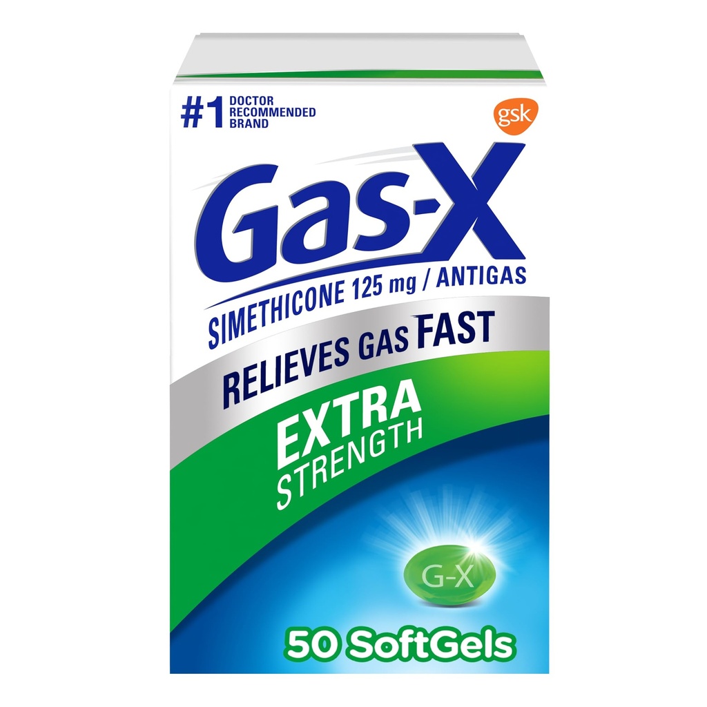 Gas-X softgels extra-résistants avec Siméthicone 125 mg - 50 Compte