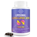Acide alpha lipoïque liposomique 1500mg-avec acétyl-L-Carnitine 900mg& Ubiquinol 100mg& Vitamine E 15mg,ALA Supplément pour antioxydants Glucose Métabolisme Énergie Nerve Cardiovasculaire,60 Softgels
