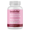 Benfotiamine 150mg / Alpha acide lipoïque 300mg (120 capsules végétariennes) - Pas de stéarate - Vegan - Sans gluten - Non OGM