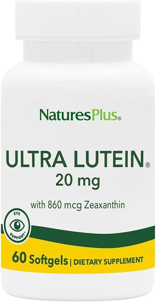 NaturesPlus Ultra Lutein 20 mg - 60 Softgels - Nutritional Support for Healthy Eye Function - 60 Servings