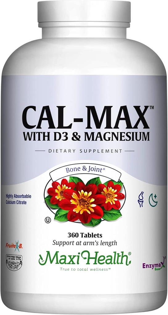 Calcium 1000 mg avec vitamine D3 (400 UI) et magnésium (750 mg) - Supplément diététique pour os, dents, soutien articulaire - pour hommes et femmes - 360 comprimés