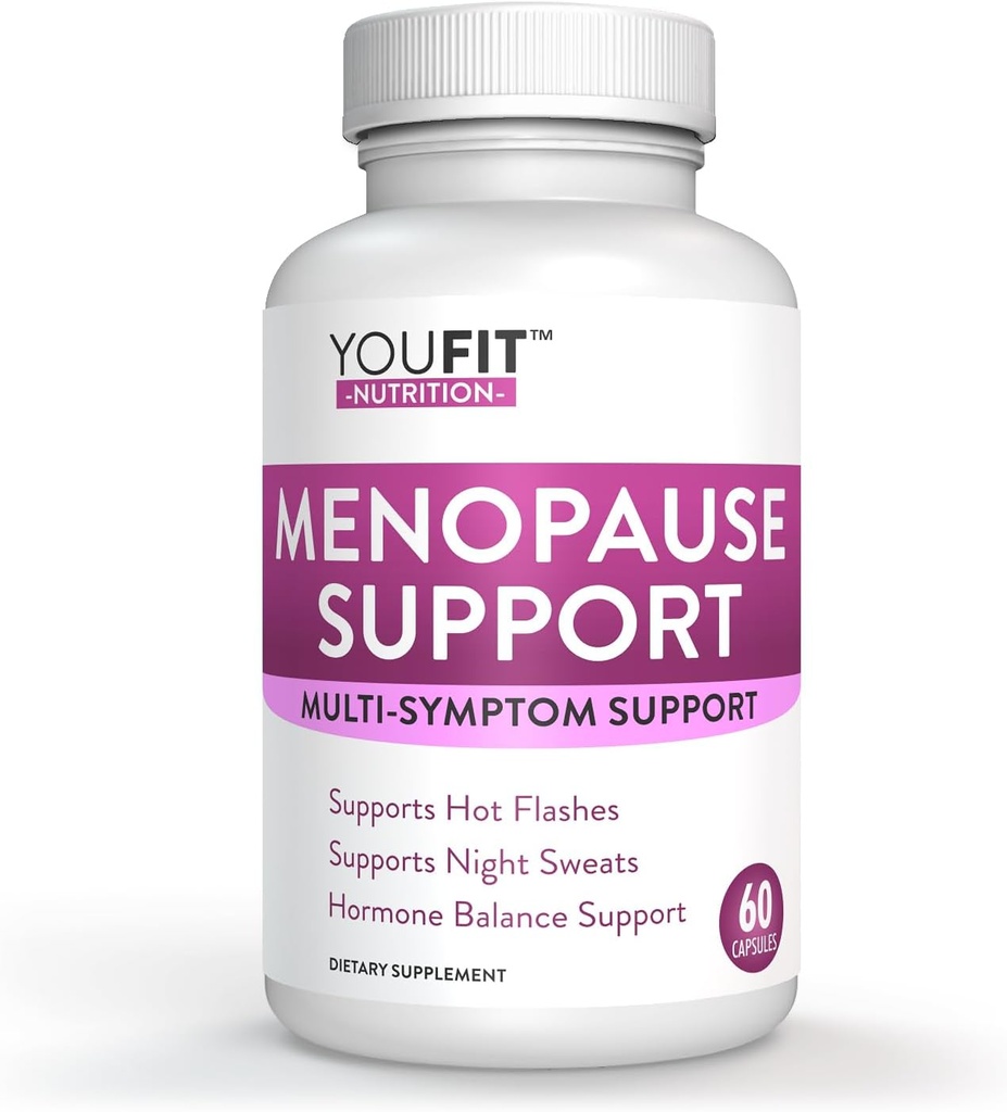Capsules de soulagement de la ménopause pour femmes - Suppléments de ménopause naturels pour femmes - Support complet de la ménopause jour et nuit - Réduit les éclairs chauds, le stress, la sueur nocturne - 30 portions