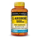 MASON NATURAL L-Arginine 500 mg avec du calcium- soutient la circulation saine et la fonction vasculaire, supplément d'oxyde nitrique, 60 capsules