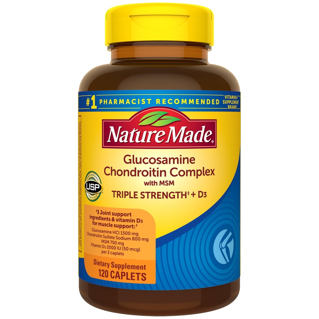 Complexe de la glucosamine Chondritine avec MSM, complément alimentaire pour le soutien conjoint, 120 capsules, 60 jours d'approvisionnement