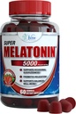 Vita Miracle Melatonin Gummies Enfants Adultes 5mg - Extra Strength Sleep Gummy Pills Supplément pour les enfants et l'aide au sommeil calme des adultes