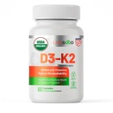 LIVEGOOD Organic D3 K2 Supplément 2000 UI, Capsules Vegan avec MK-7, Vitamine Pure D3 avec K2 pour Immune, et Bone Support Fabriqué aux USA Organic D3 K2 Formule (60 Count)