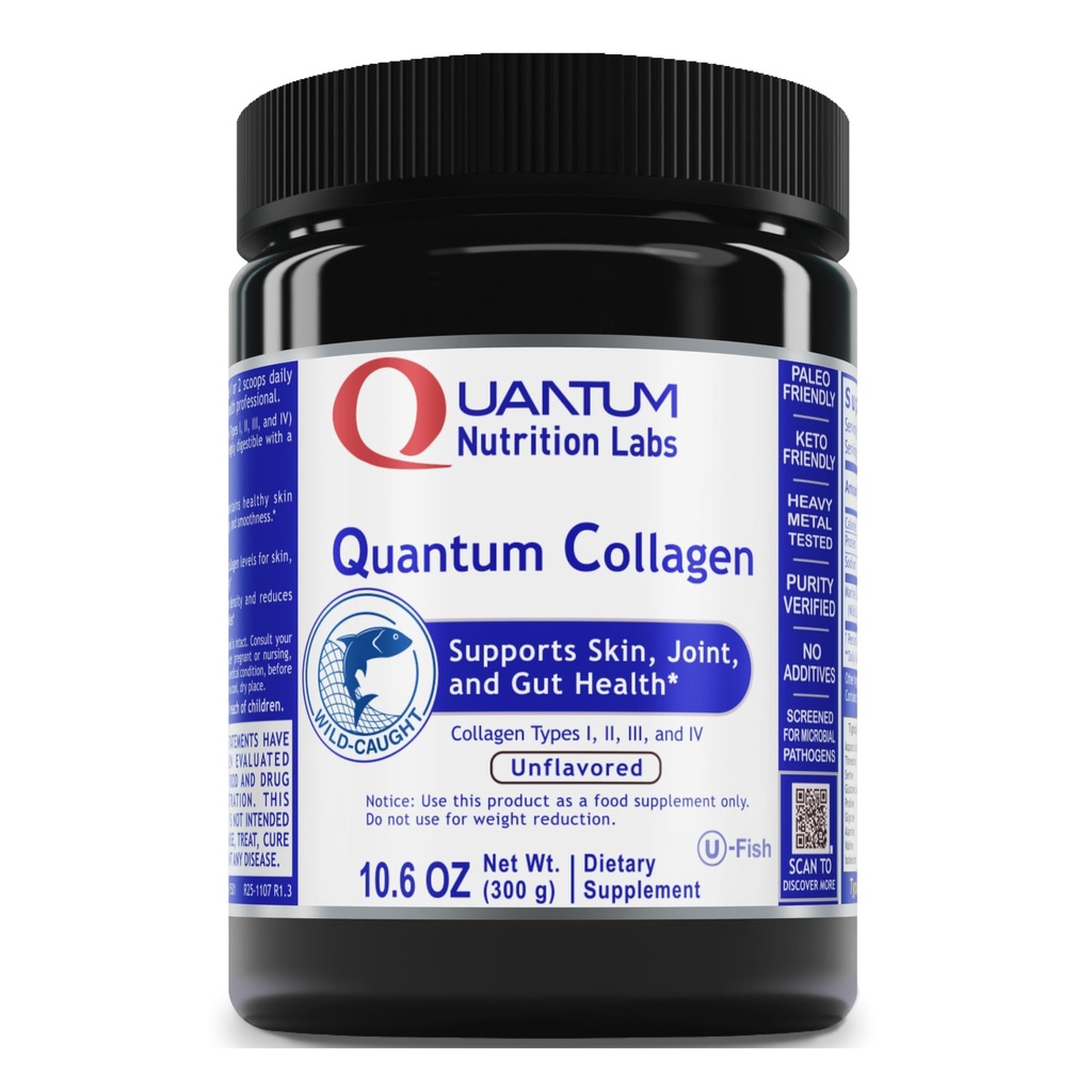 QNL Collagène quantique - Collagène marin hydrolysé - Supplément santé Gut pour les femmes et les hommes - Offre un soutien conjoint - 7 oz