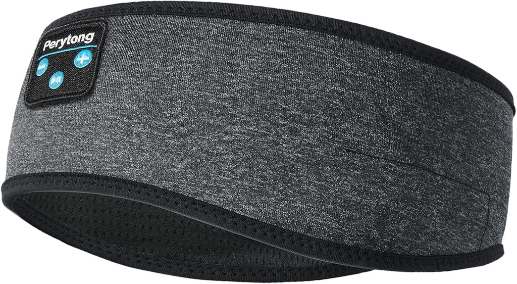 Perytong casque de sommeil, casques sans fil Bluetooth casque, écouteurs de sommeil pour sleeper latéral, casque de sommeil de musique élastique, ASMR sans fil Masque d'oeil Gadgets Tech Cadeaux pour hommes Femmes