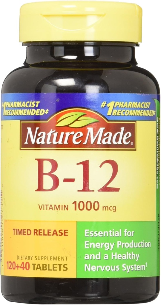 Nature Made Vitamin B-12 1000 mcg Timed Release Tablets 160 ea (Pack of 3)