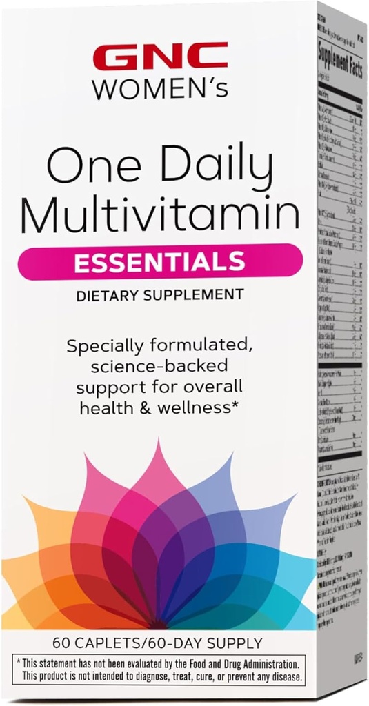 GNC Women's One Daily Multivitamin, soutien scientifique pour la santé et le mieux-être, 60 comtes