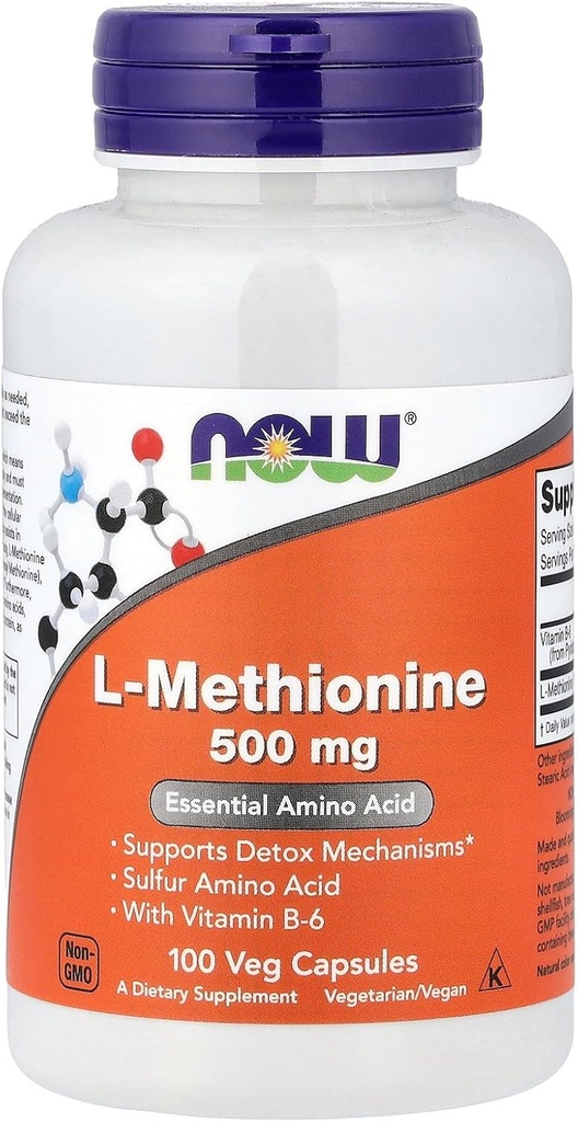 MAINTENANT Aliments L-Méthionine 500 mg 100 Caps
