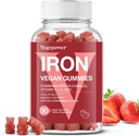 Suppléments Gommies de Fer pour les femmes et les enfants - Multivitamine avec vitamine C pour le soutien énergétique, Grande dégustation de vitamines Gommy de Fer avec vitamine C pour l'absorption maximale - Vegan, Fraise 90 Compte