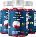 Mélatonine 20mg Gummies - 180 Nombre - Sans médicament - Fraise naturelle - Végétarien, non-OGM, sans gluten (3 bouteilles)