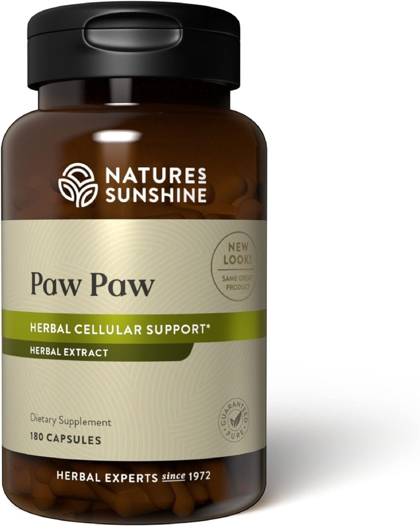 Nature's Sunshine Paw Paw Cell-Reg, 180 capsules Contient plus de 50 acétogènes pour moduler la production d'ATP et l'approvisionnement en sang