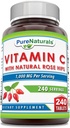 Pure Naturals Vitamine C avec Rose HIPS 1000 mg par portions