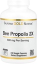 California Gold Nutrition Been Propolis 2X Potency, Extrait concentré 500 mg, équivalent à 1000 mg de Propolis naturelle, soutien immunitaire santé et vitalité*, 240 capsules de légumes